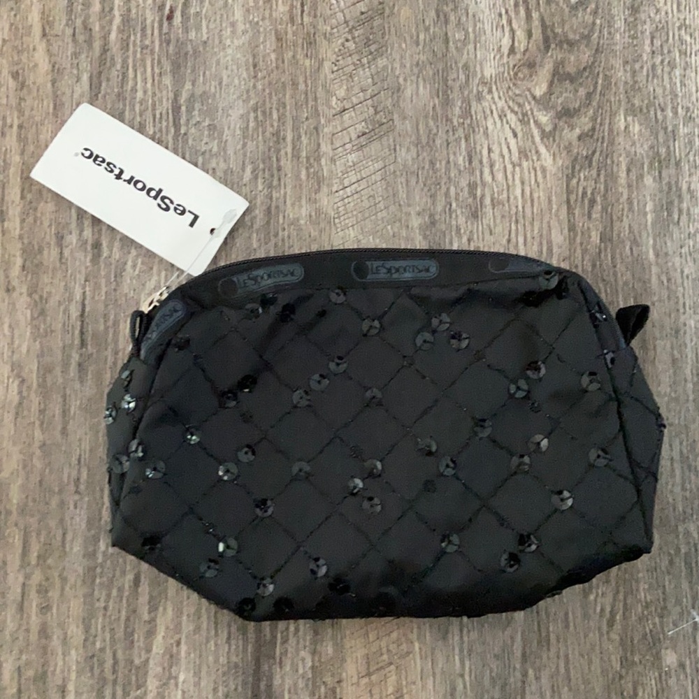 Black with sequins LeSportsac Cosmetic Bag